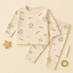 Baby Fleece Pajama Set Cartoon Beige - Sunshine