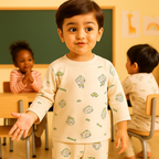 Baby Fleece Pajama Set Cartoon Beige - Sunshine