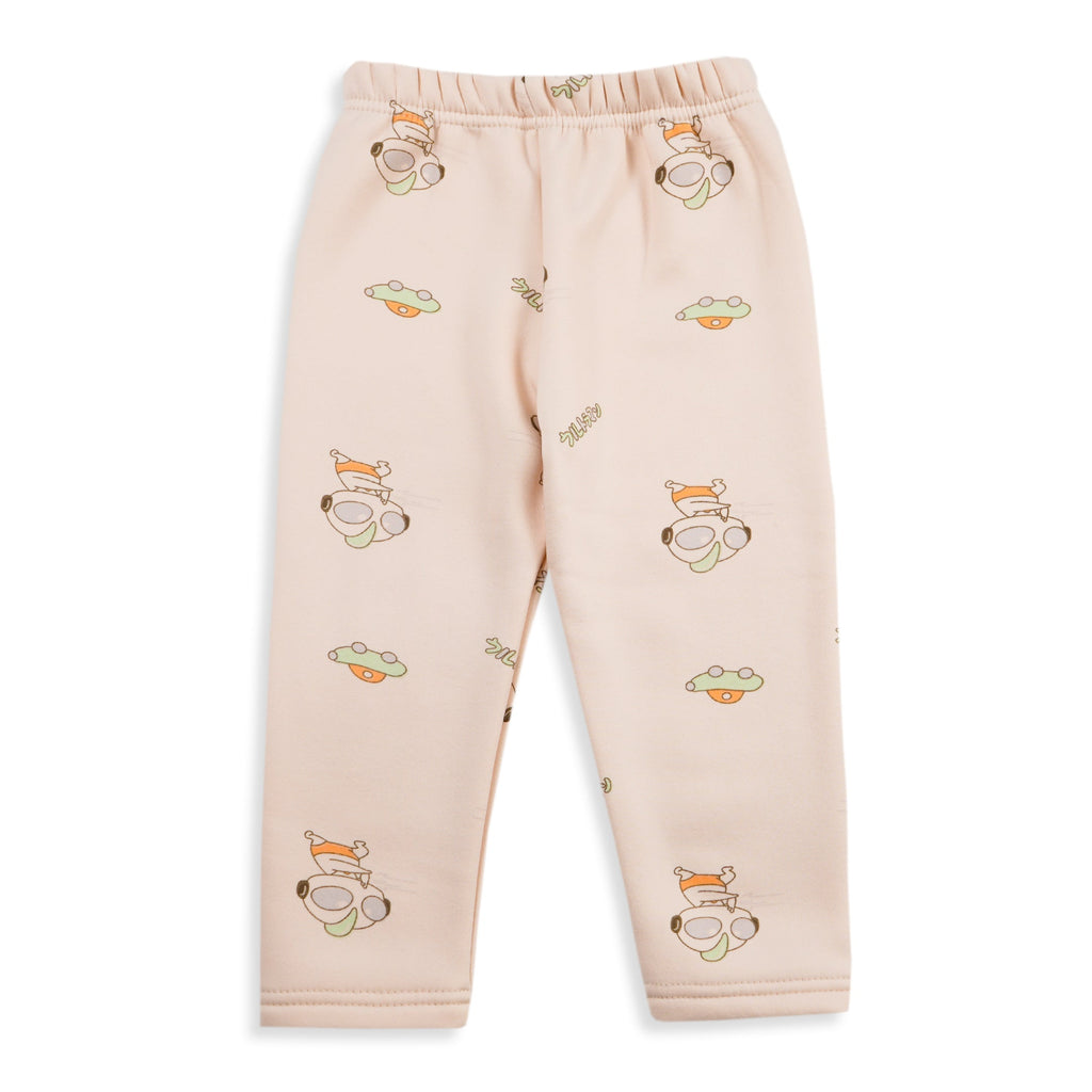 Baby Fleece Pajama Set Cartoon Beige - Sunshine