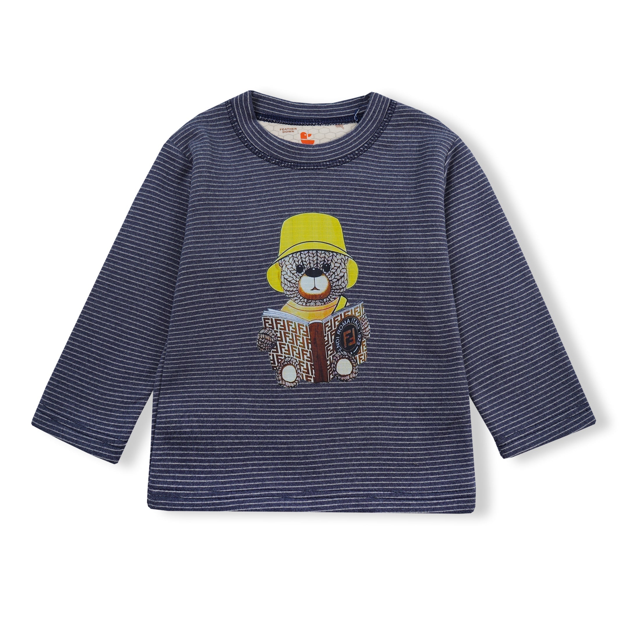 Baby Fleece Pajama Set Bear Strips Navy Blue - Sunshine