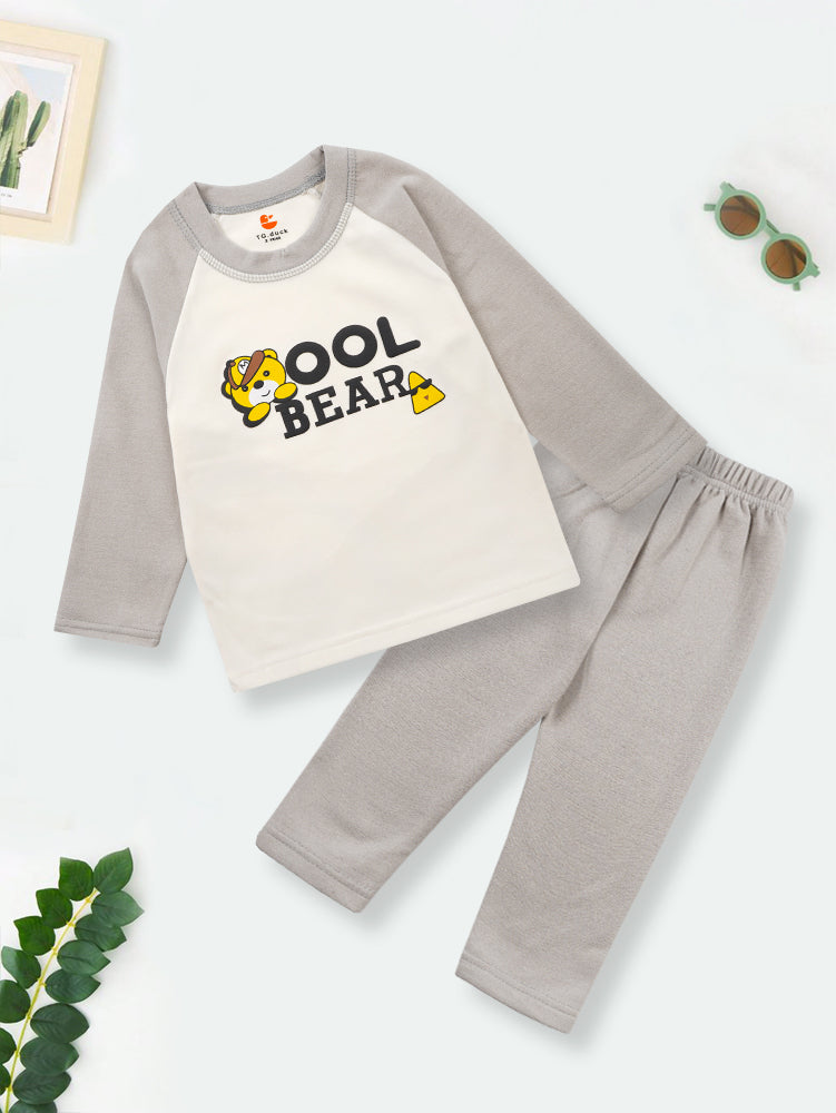 Baby Fleece Pajama Set Cool Bear Grey - Sunshine