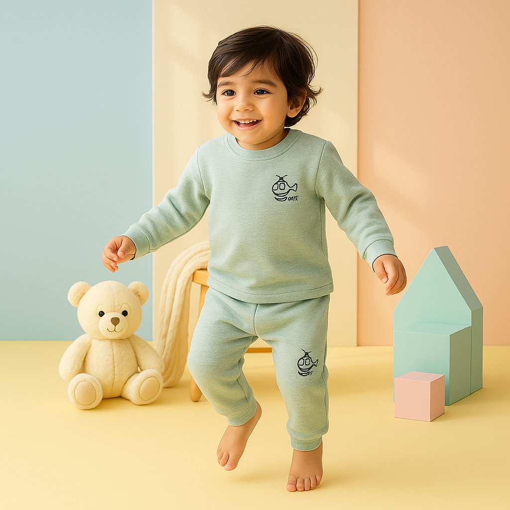 Baby Fleece Pajama Set Green - Sunshine