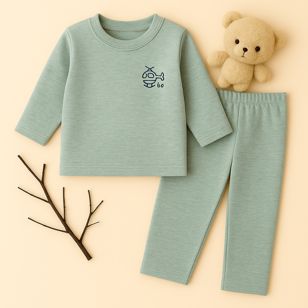 Baby Fleece Pajama Set Green - Sunshine