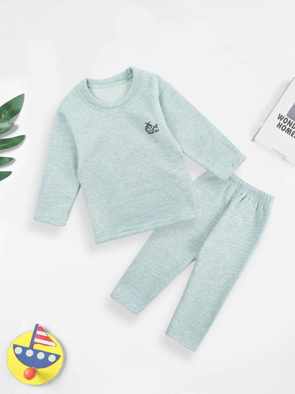 Baby Fleece Pajama Set Green - Sunshine