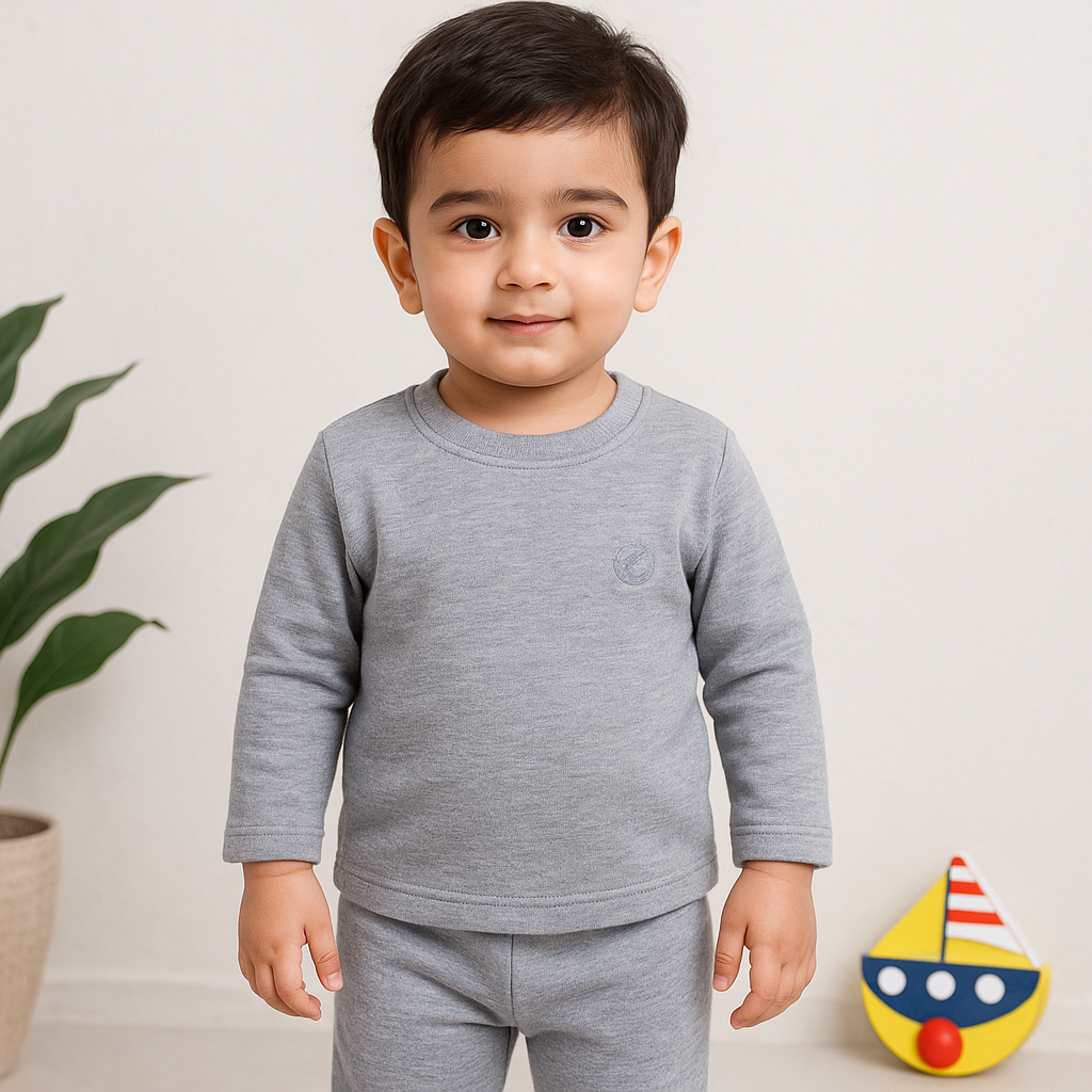 Baby Fleece Pajama Set Grey - Sunshine