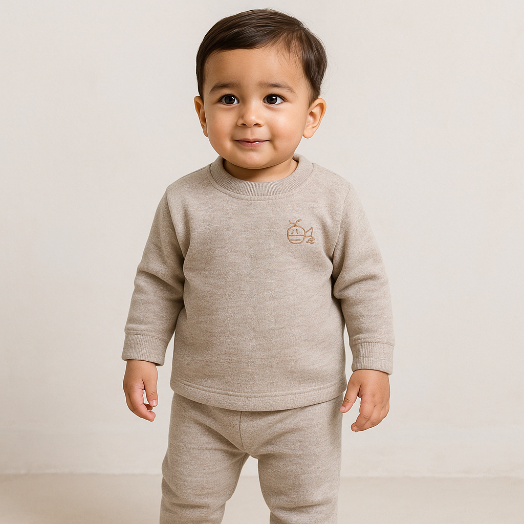 Baby Fleece Pajama Set Brown - Sunshine