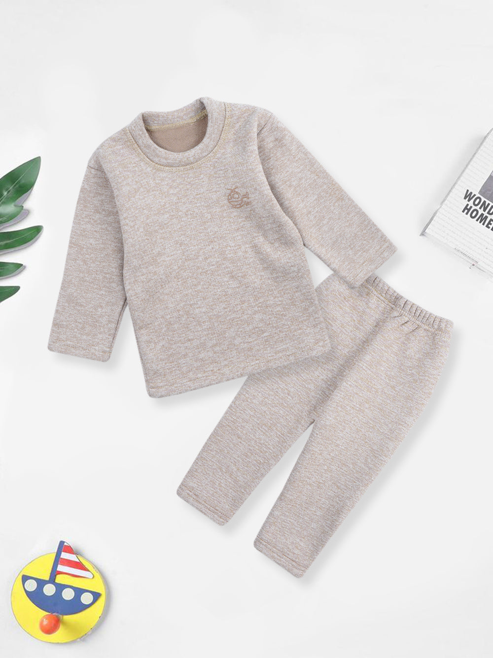 Baby Fleece Pajama Set Brown - Sunshine