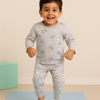 Baby Fleece Pajama Set Aeroplan Grey - Sunshine