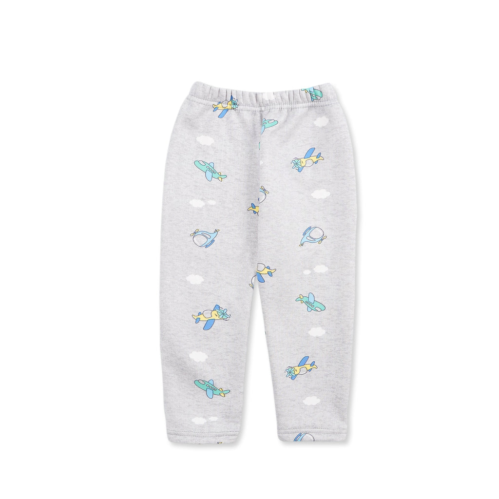 Baby Fleece Pajama Set Aeroplan Grey - Sunshine