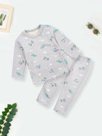 Baby Fleece Pajama Set Aeroplan Grey - Sunshine
