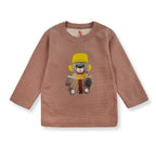 Baby Fleece Pajama Set Bear Strips Brown - Sunshine