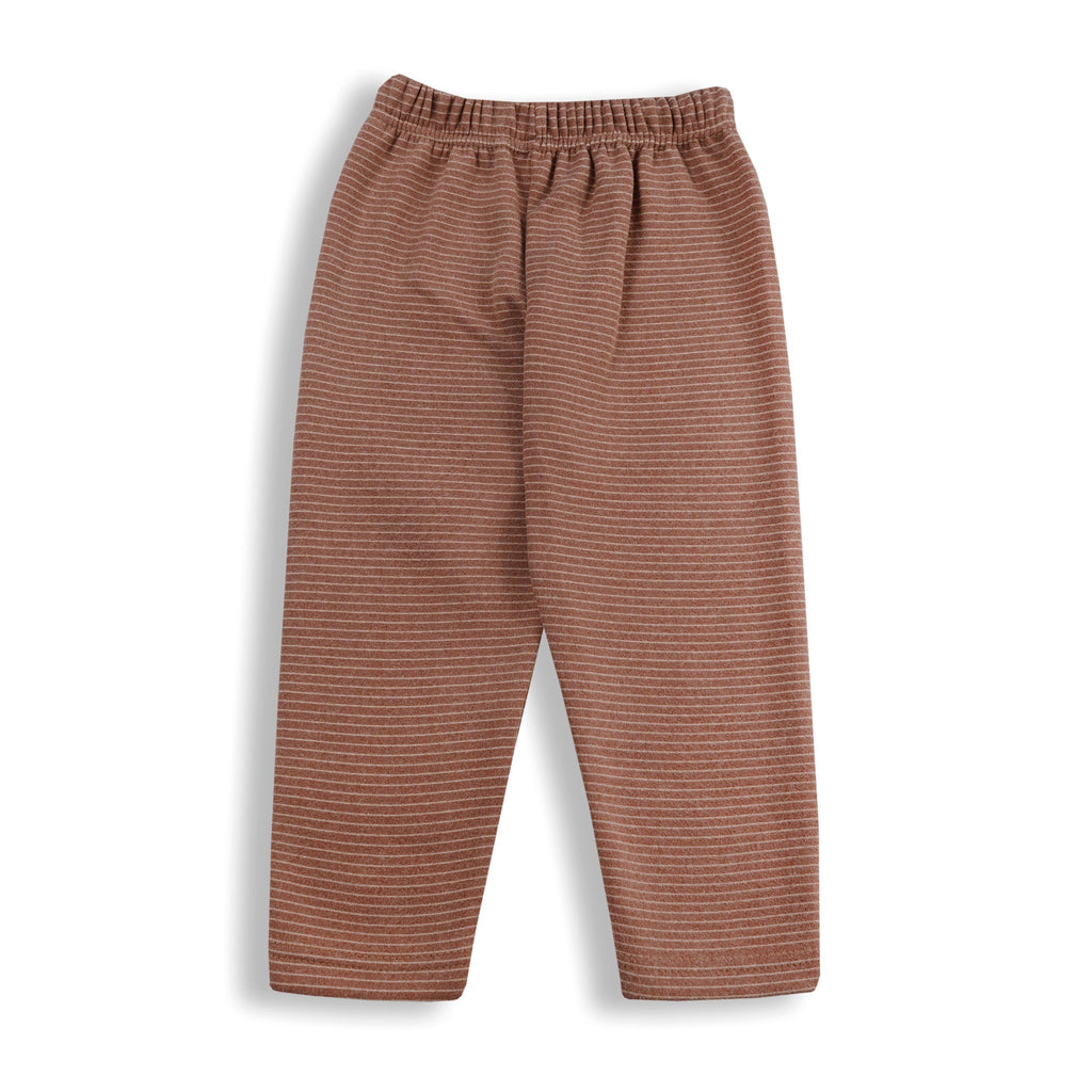 Baby Fleece Pajama Set Bear Strips Brown - Sunshine