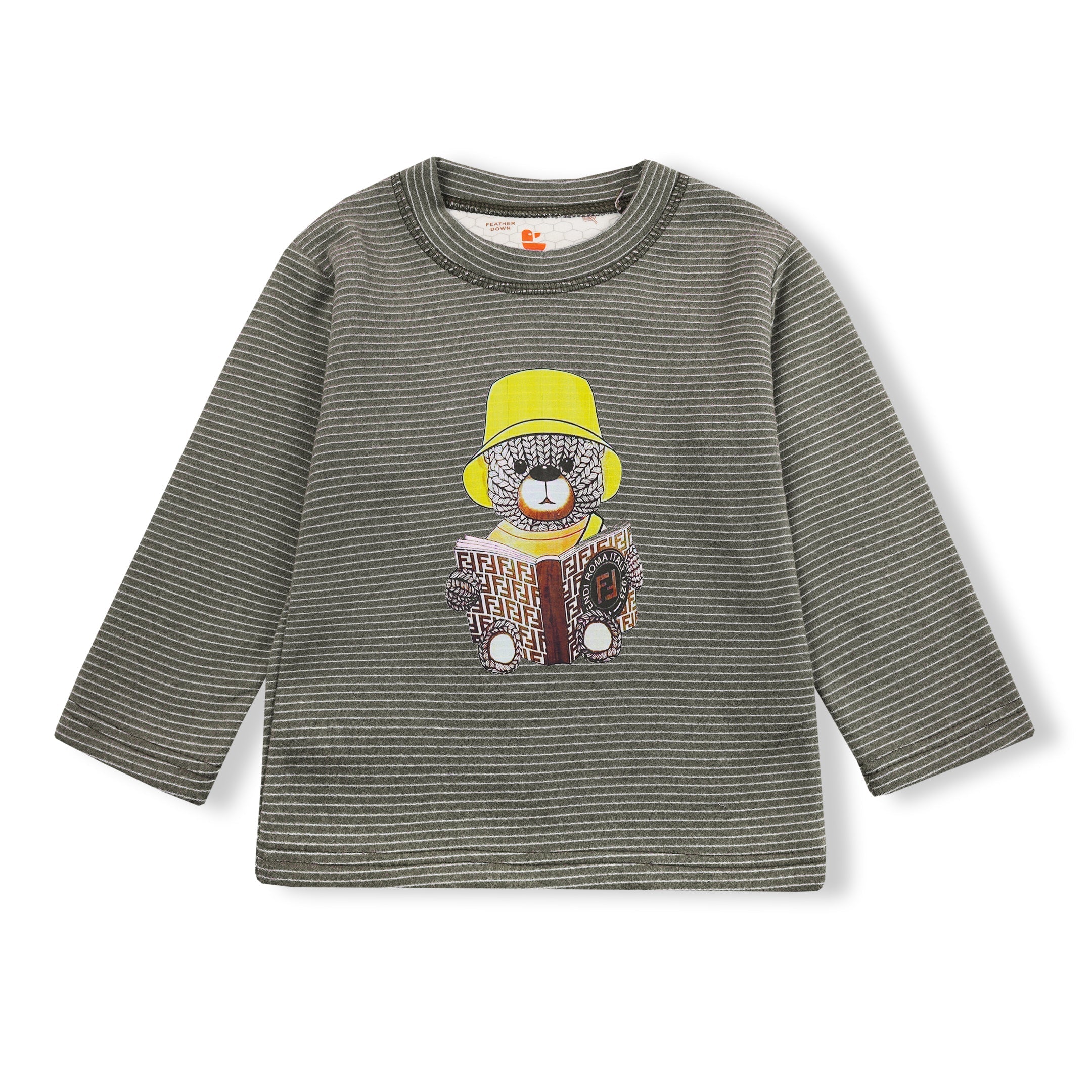 Baby Fleece Pajama Set Bear Strips Green - Sunshine