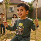 Baby Fleece Pajama Set Bear Strips Green - Sunshine