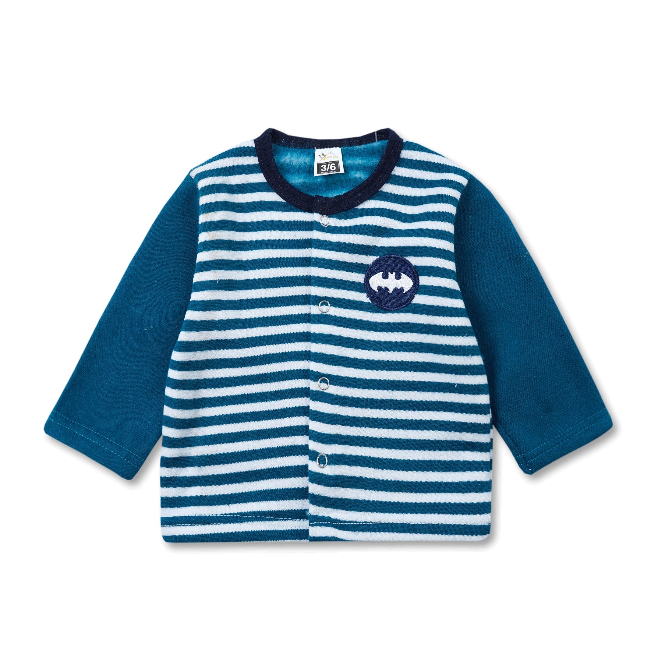 Baby Sleepsuit Fleece Stripes Green - Sunshine