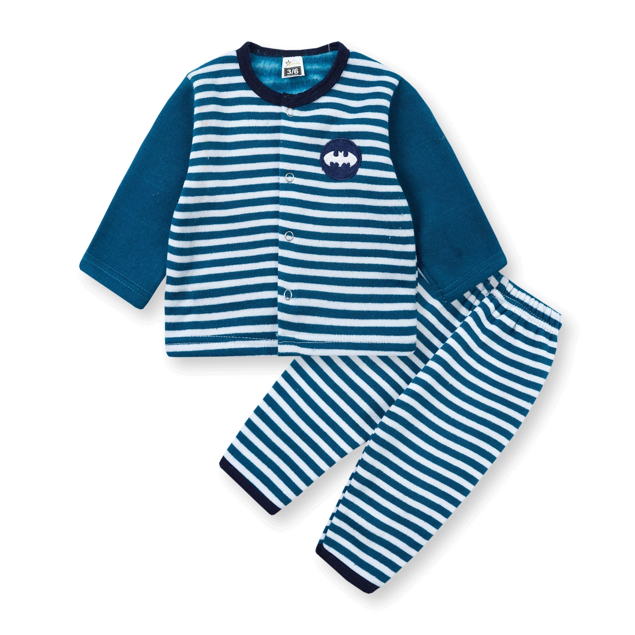 Baby Sleepsuit Fleece Stripes Green - Sunshine