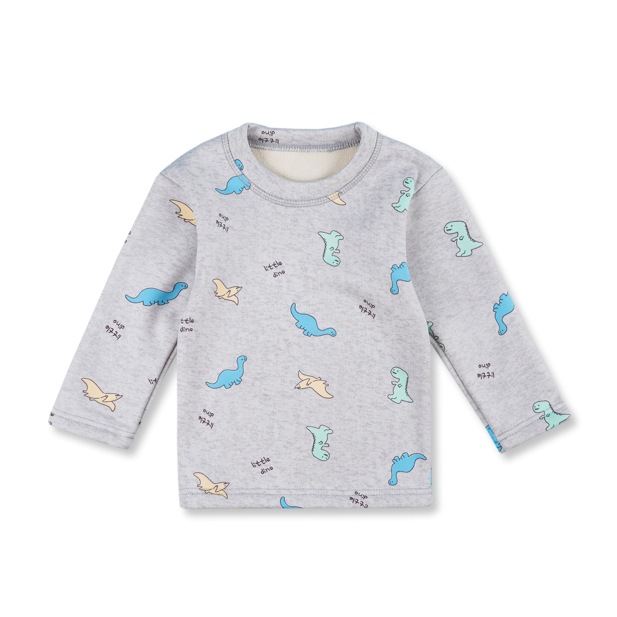 Baby Fleece Pajama Set Dino Grey - Sunshine