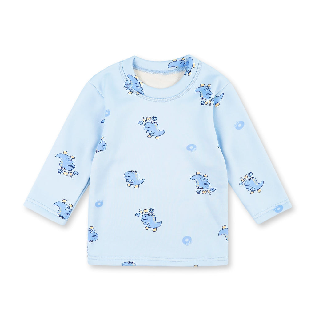 Baby Fleece Pajama Set Dino Blue - Sunshine