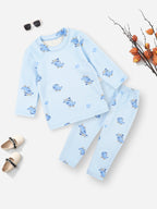 Baby Fleece Pajama Set Dino Blue - Sunshine