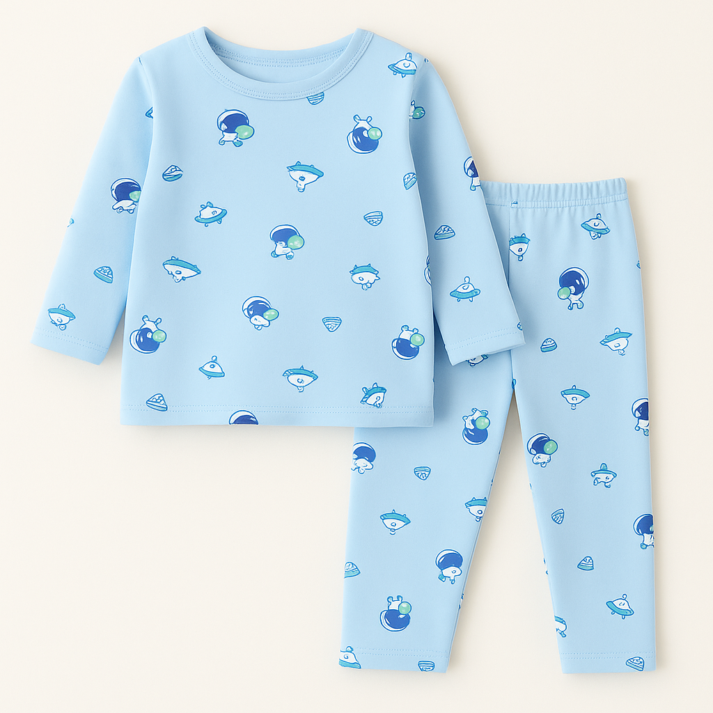 Baby Fleece Pajama Set Astronaut Blue - Sunshine