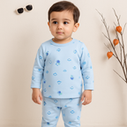 Baby Fleece Pajama Set Astronaut Blue - Sunshine