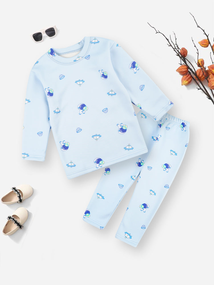 Baby Fleece Pajama Set Astronaut Blue - Sunshine