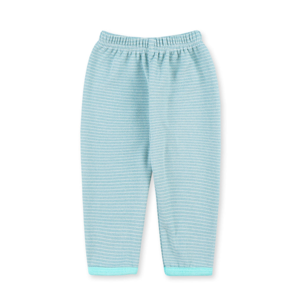 Baby Sleepsuit Fleece Elephant Stripes Sea Green - Sunshine