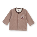 Baby Sleepsuit Fleece Anchor Stripes Brown - Sunshine