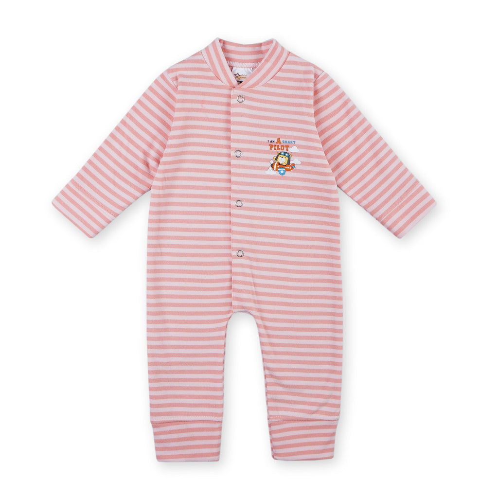 Baby Warm Full Body Sleepsuit Stripes Peach - Sunshine