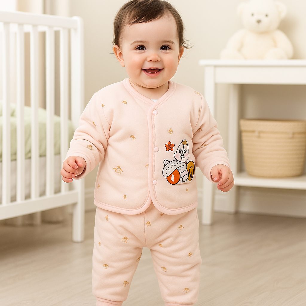 Baby Fleece Sleepsuit Multi Character Pink - Sunshine