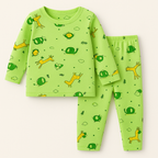Baby Fleece Shirt & Pajama Set Animal Green - Sunshine