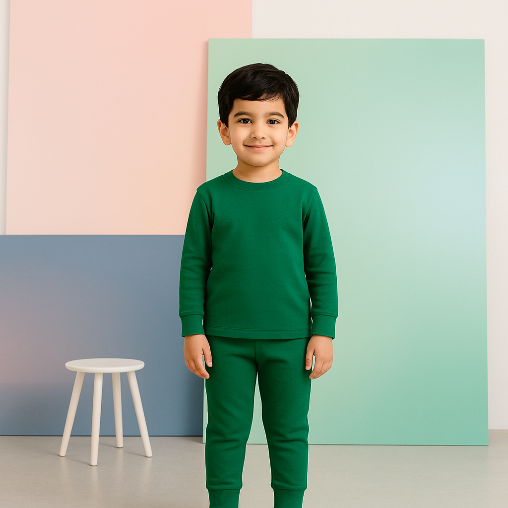 Kids Rib Innerwear Dark Green sw - Sunshine