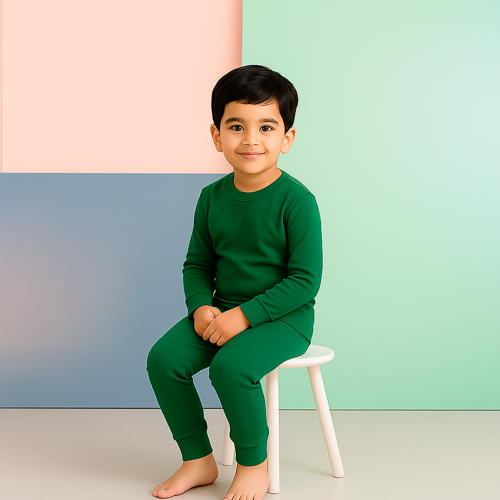 Kids Rib Innerwear Dark Green sw - Sunshine