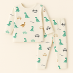 Baby Fleece Pajama Set Dino Off White - Sunshine