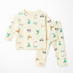 Baby Fleece Pajama Set Dino Off White - Sunshine