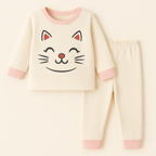 Baby Fleece Pajama Set Kitty Baby Pink - Sunshine