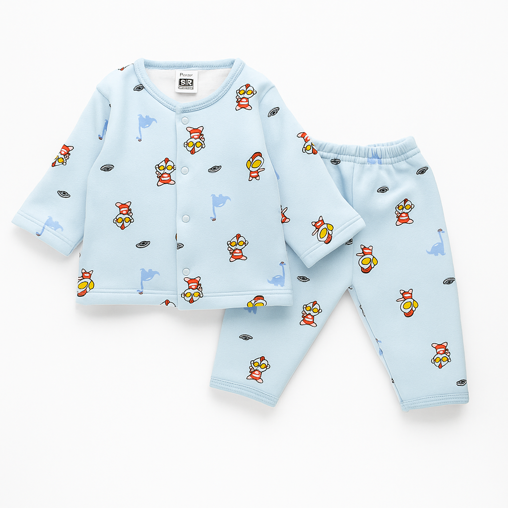 Baby Fleece Sleepsuit Ultraman Blue - Sunshine
