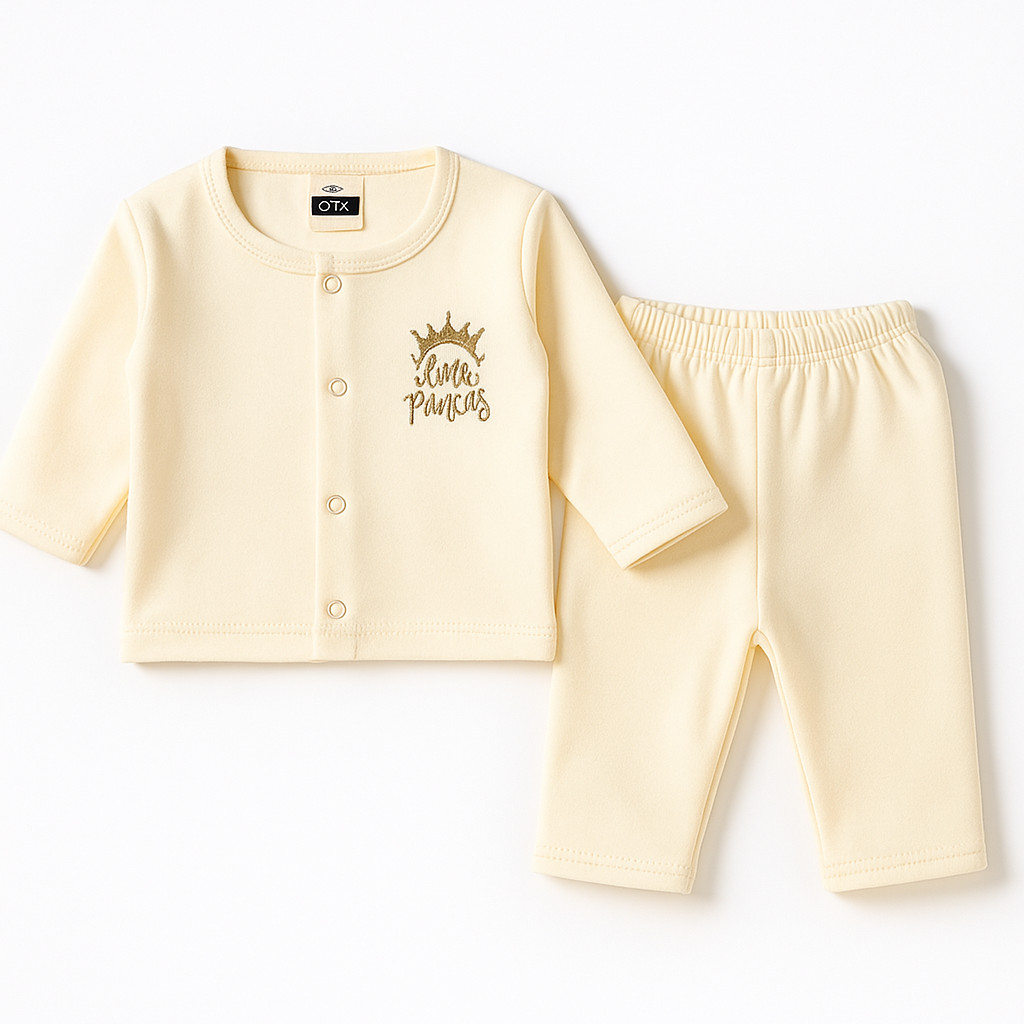Baby Fleece Sleepsuit Little Princess Off White - Sunshine