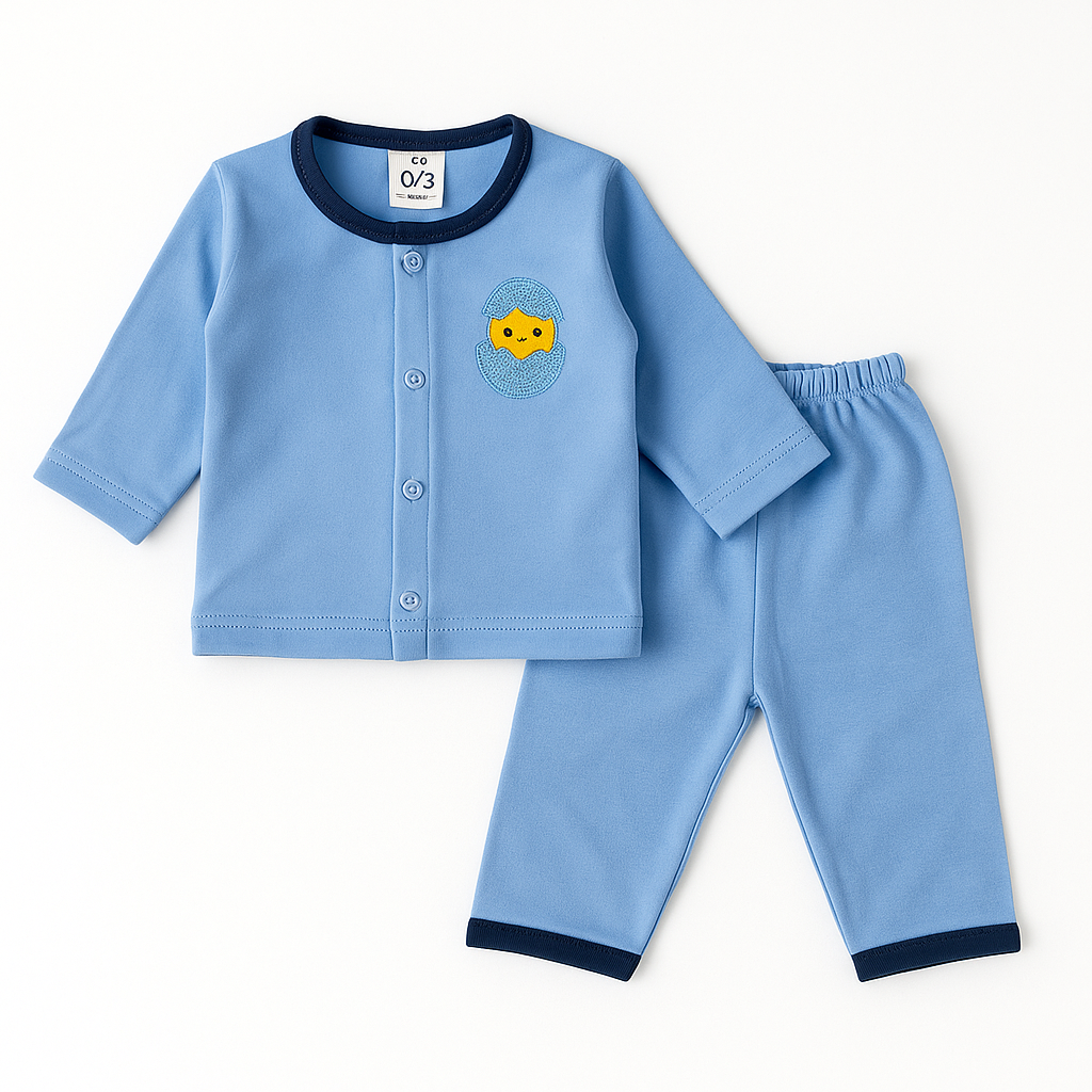 Baby Fleece Sleepsuit Egg Blue - Sunshine
