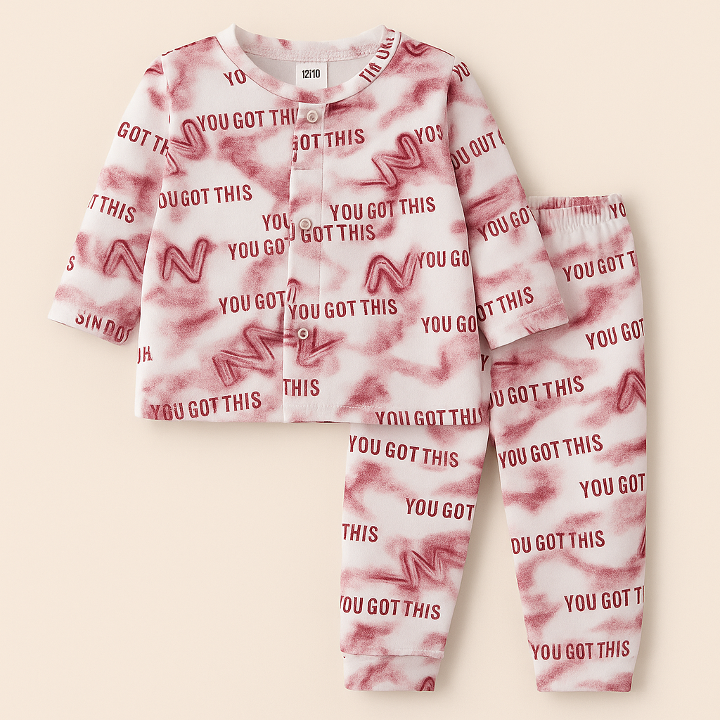 Baby Fleece Sleepsuit You Got This Maroon - Sunshine