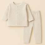 Baby Fleece Sleepsuit Dots White - Sunshine