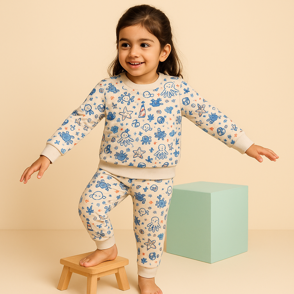 MINI CHARM KIDS FLEECE TRACKSUIT STARFISH OFFWHITE 9-10Y