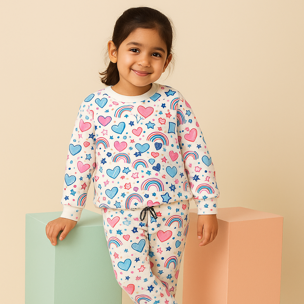 MINI CHARM KIDS FLEECE TRACKSUIT HEATRS OFFWHITE 9-10Y