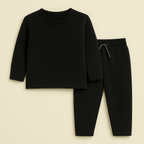 Kids Polyester Tracksuit Stripes Black (1-2 Years)