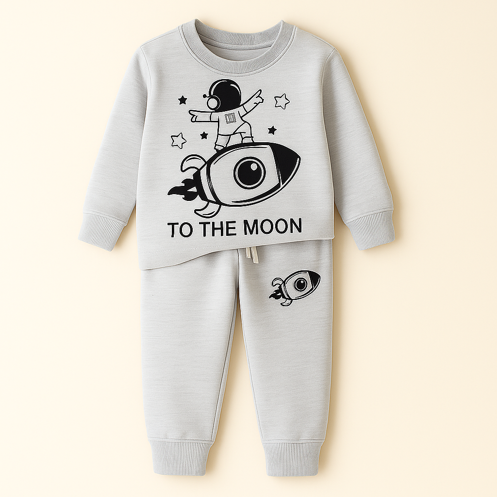 MINI CHARM KIDS FLEECE TRACKSUIT SPACE GREY 7-8Y