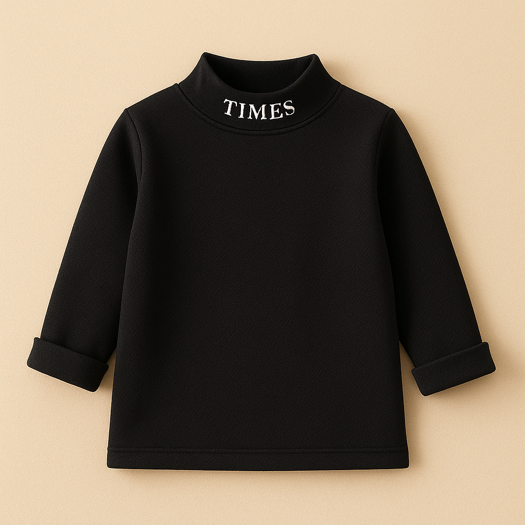 Kids Premium Mock Neck Black - Sunshine