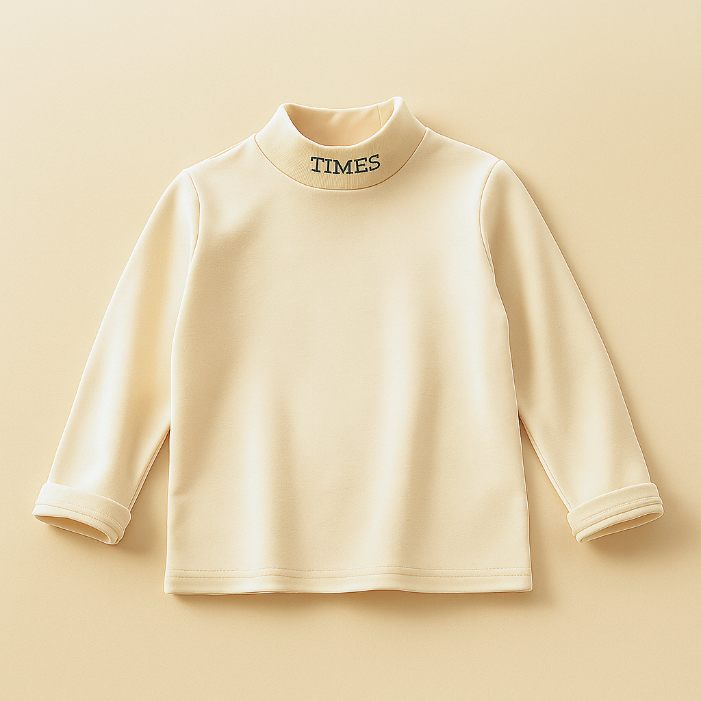 Kids Premium Mock Neck Beige - Sunshine