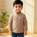 Kids Premium Mock Neck Brown - Sunshine