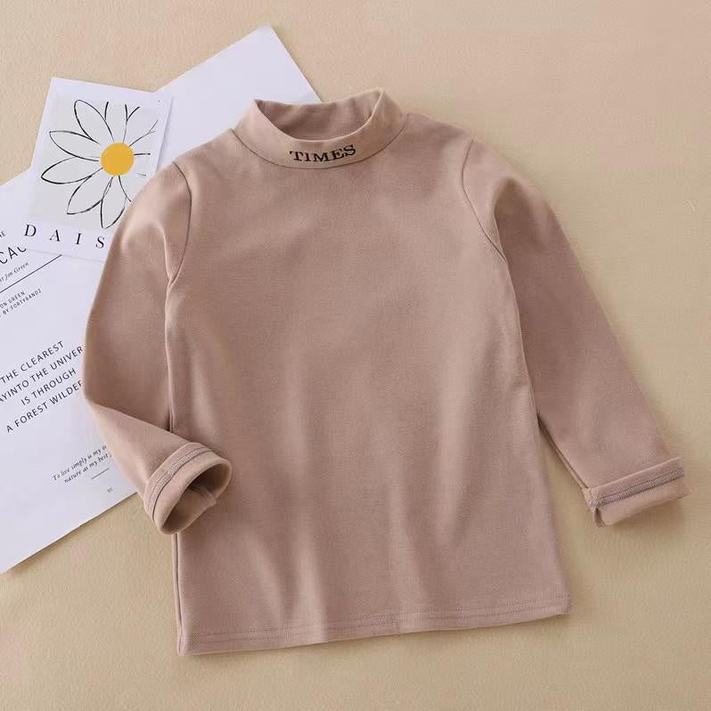 Kids Premium Mock Neck Brown - Sunshine